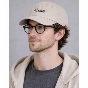 (NWOT) NEWHATTAN • Beige Notion “Make” Embroidered Baseball Cap